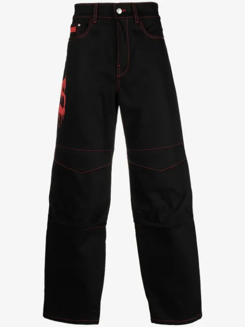 GCDS logo-print straight-leg jeans