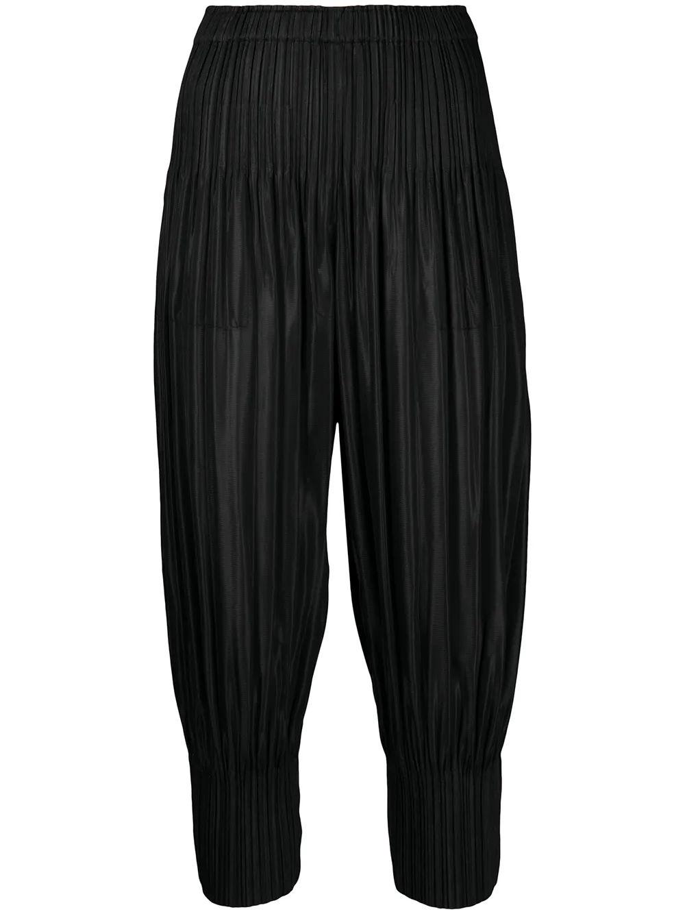 

Pleats Please Issey Miyake plissé cropped trousers - 15 BLACK