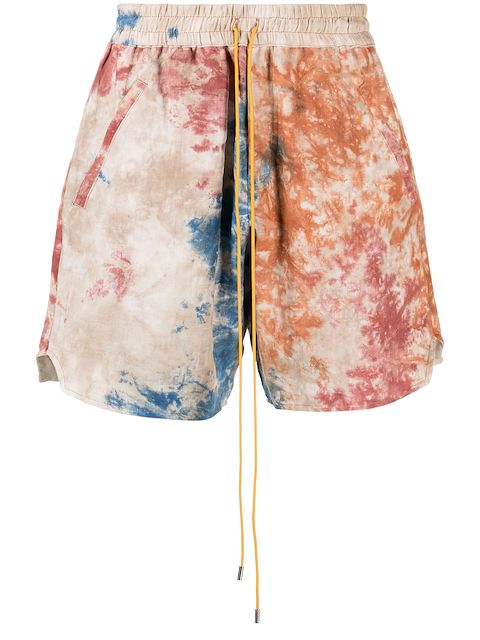 Rhude tie-dye linen drawstring shorts