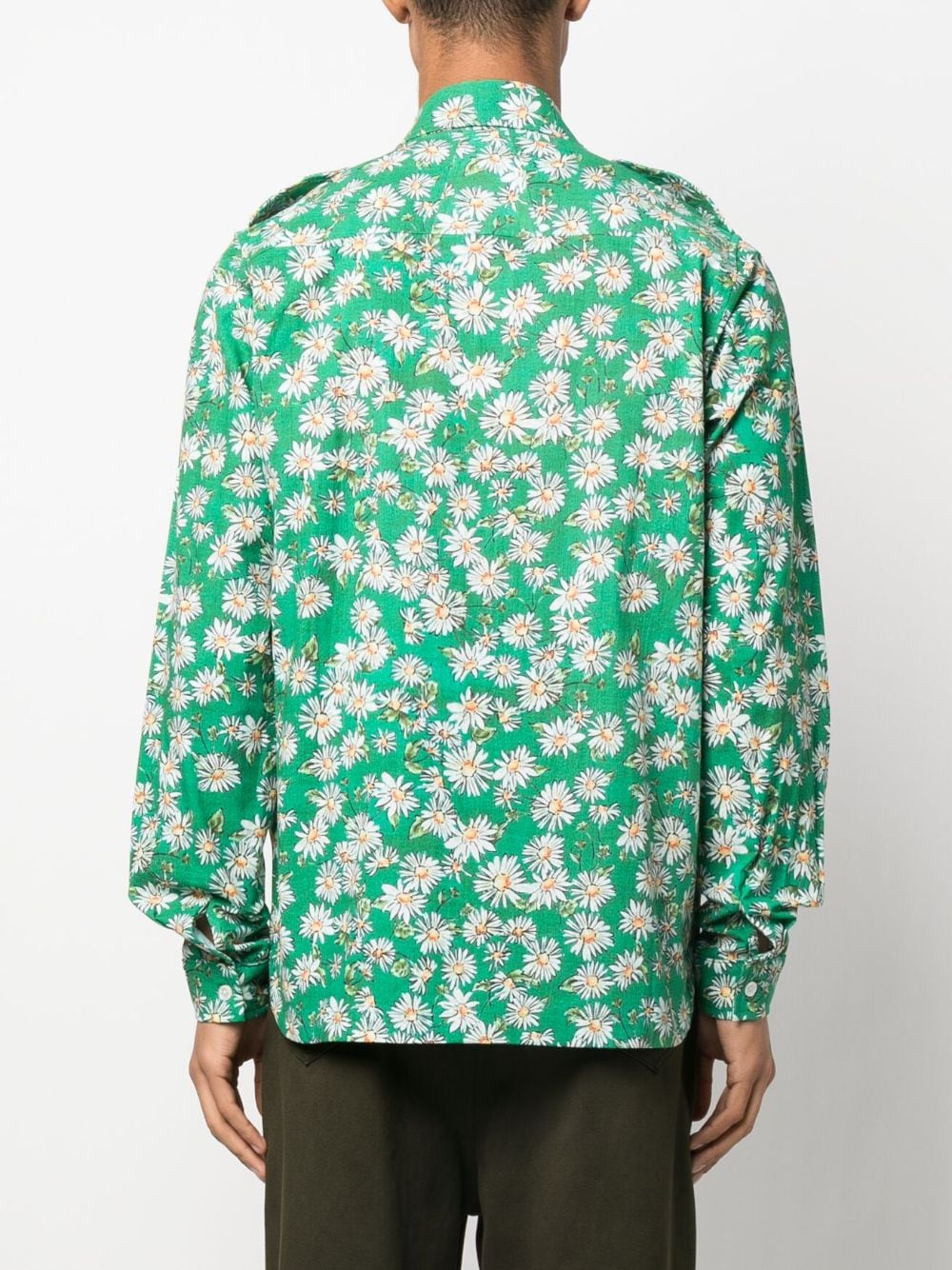 Shop Rhude Daisy-print Long-sleeved Shirt In Grün