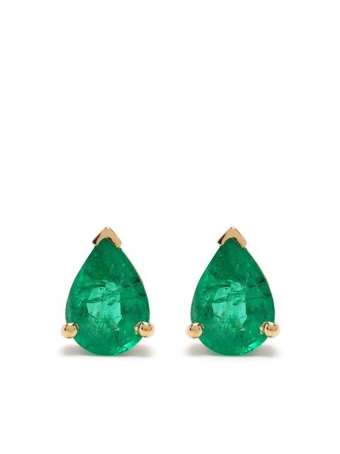 SHAY 18kt yellow gold emerald teardrop earrings