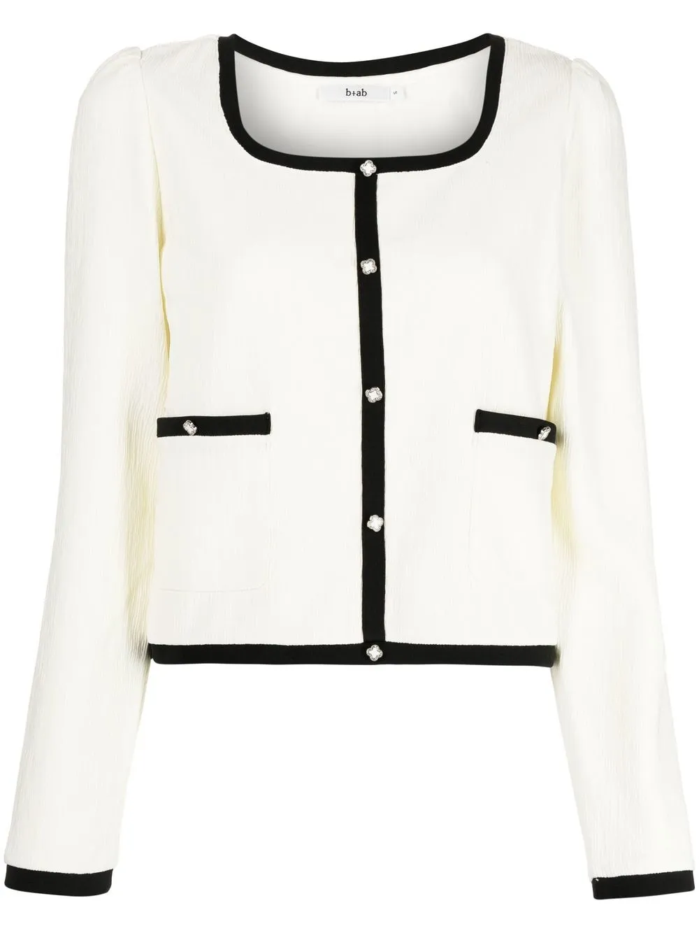 

b+ab square-neck long-sleeve cardigan - White