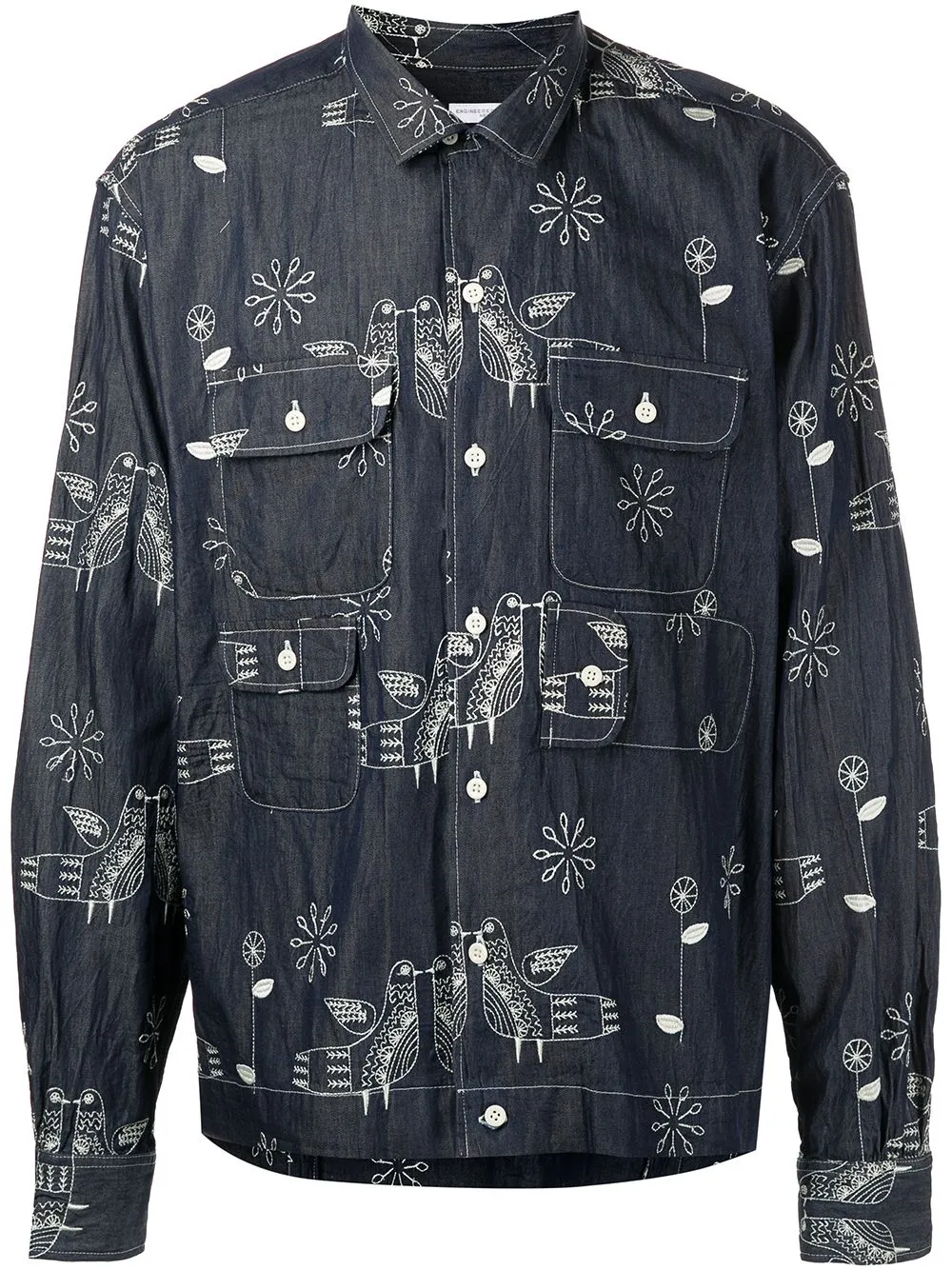 

Engineered Garments camisa bowling con bordado - Azul