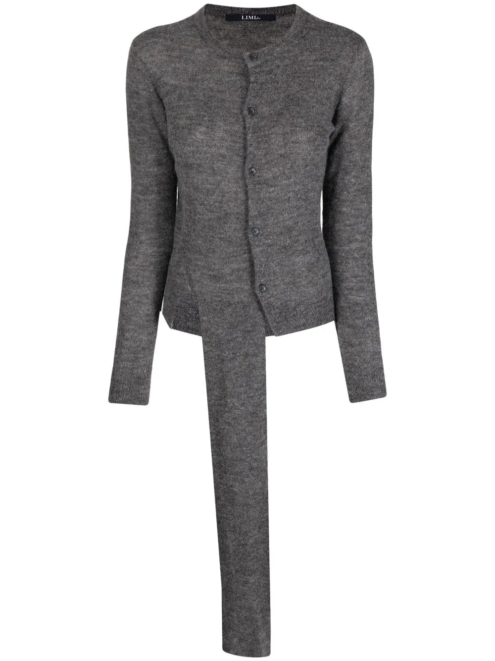 

Yohji Yamamoto cárdigan asimétrico con botones - Marrón
