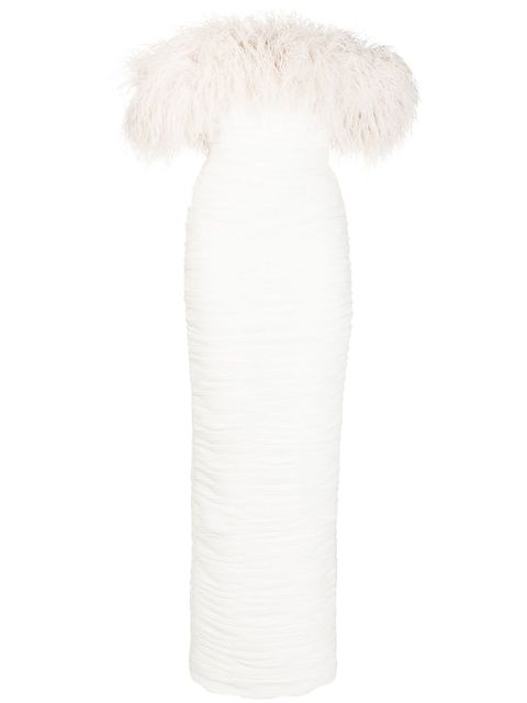 Rachel Gilbert Zion feather gown