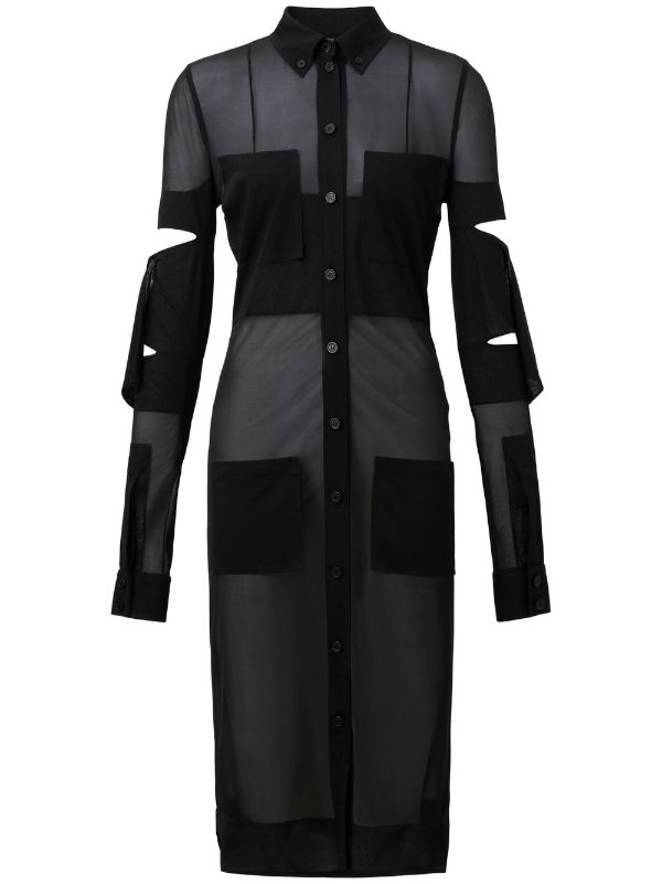 Burberry cut-out Detail long-sleeve Shirt Dress - Farfetch