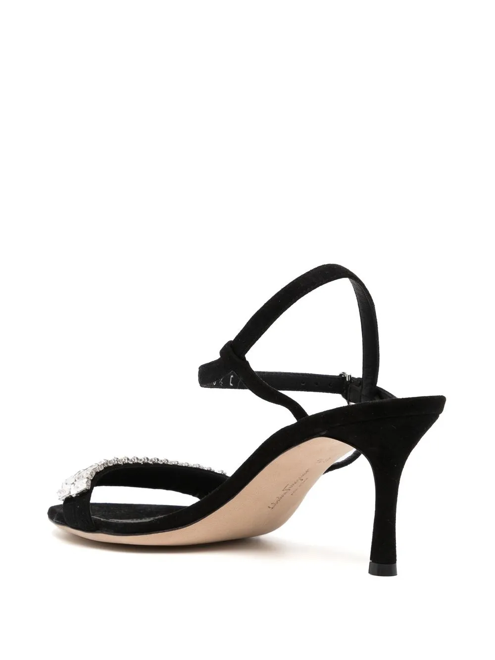 Ferragamo 70mm Crystal-embellished Sandals In Schwarz