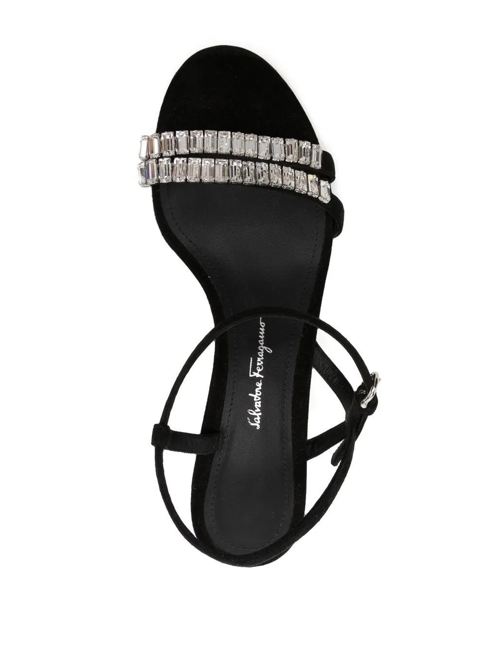 Ferragamo 70mm Crystal-embellished Sandals In Schwarz