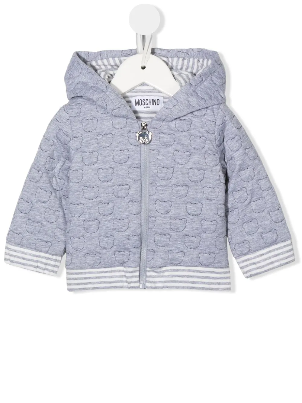 

Moschino Kids chamarra con motivo Teddy y capucha - Gris