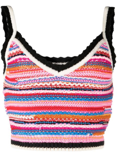 DSQUARED2 striped crochet-knit vest Women