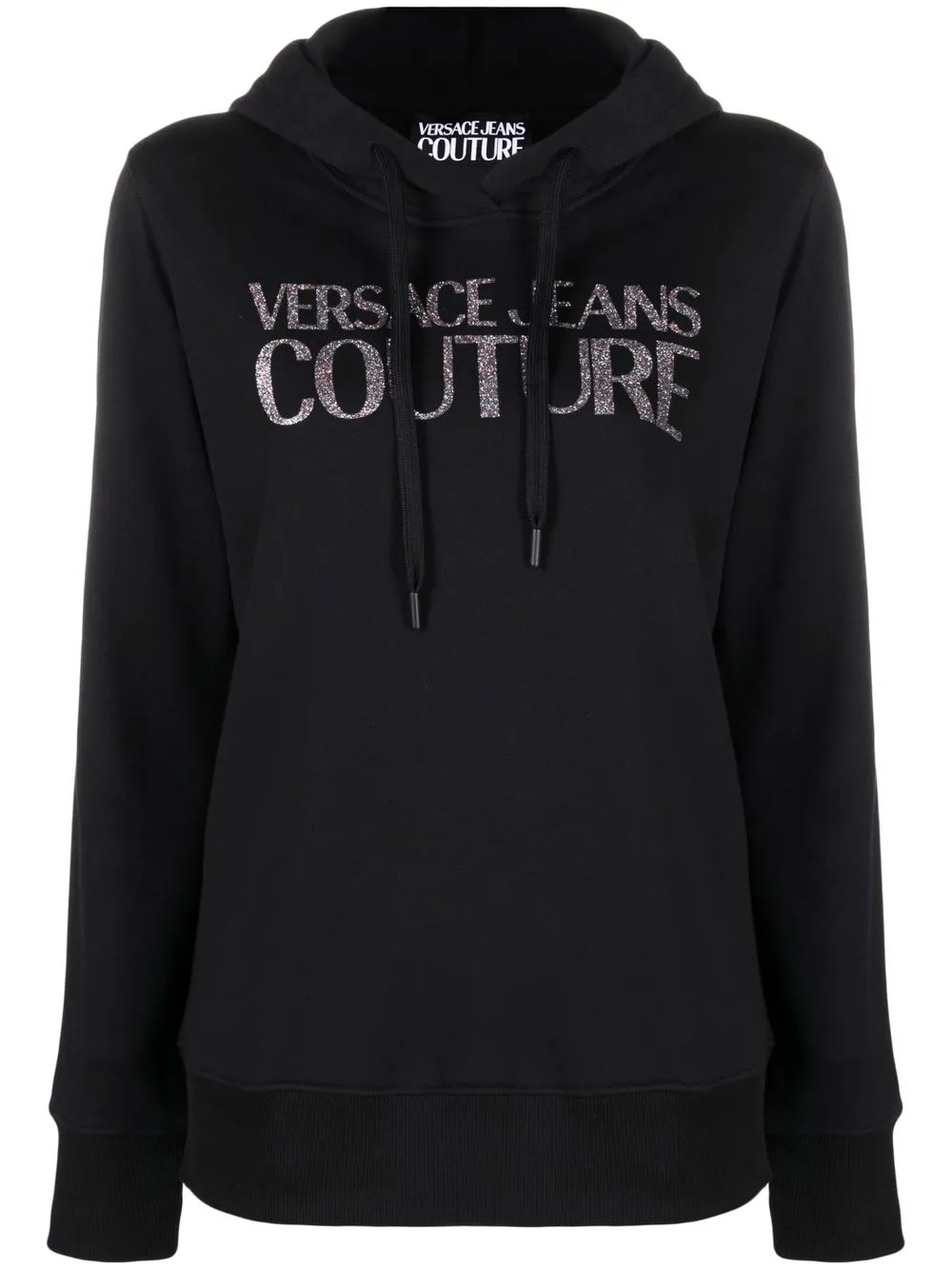

Versace Jeans Couture hoodie con logo de glitter - Negro