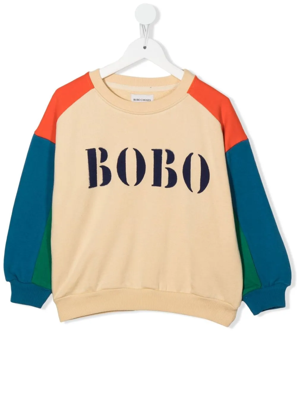 

Bobo Choses sudadera con diseño color block y logo estampado - Naranja