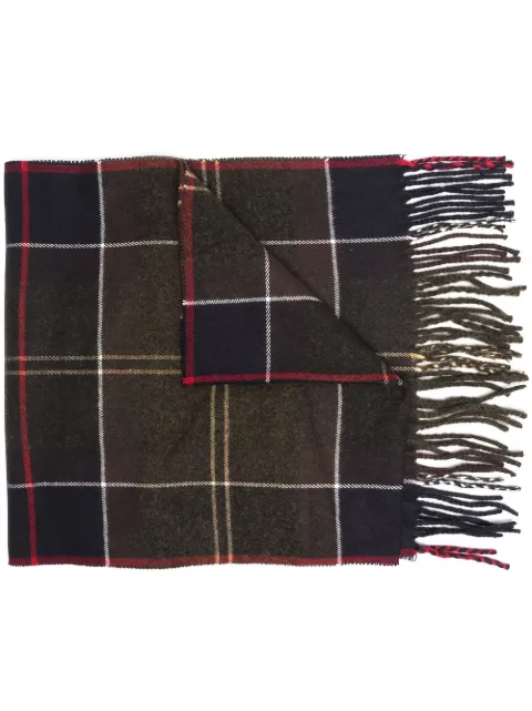Barbour check-print frayed-edge scarf 