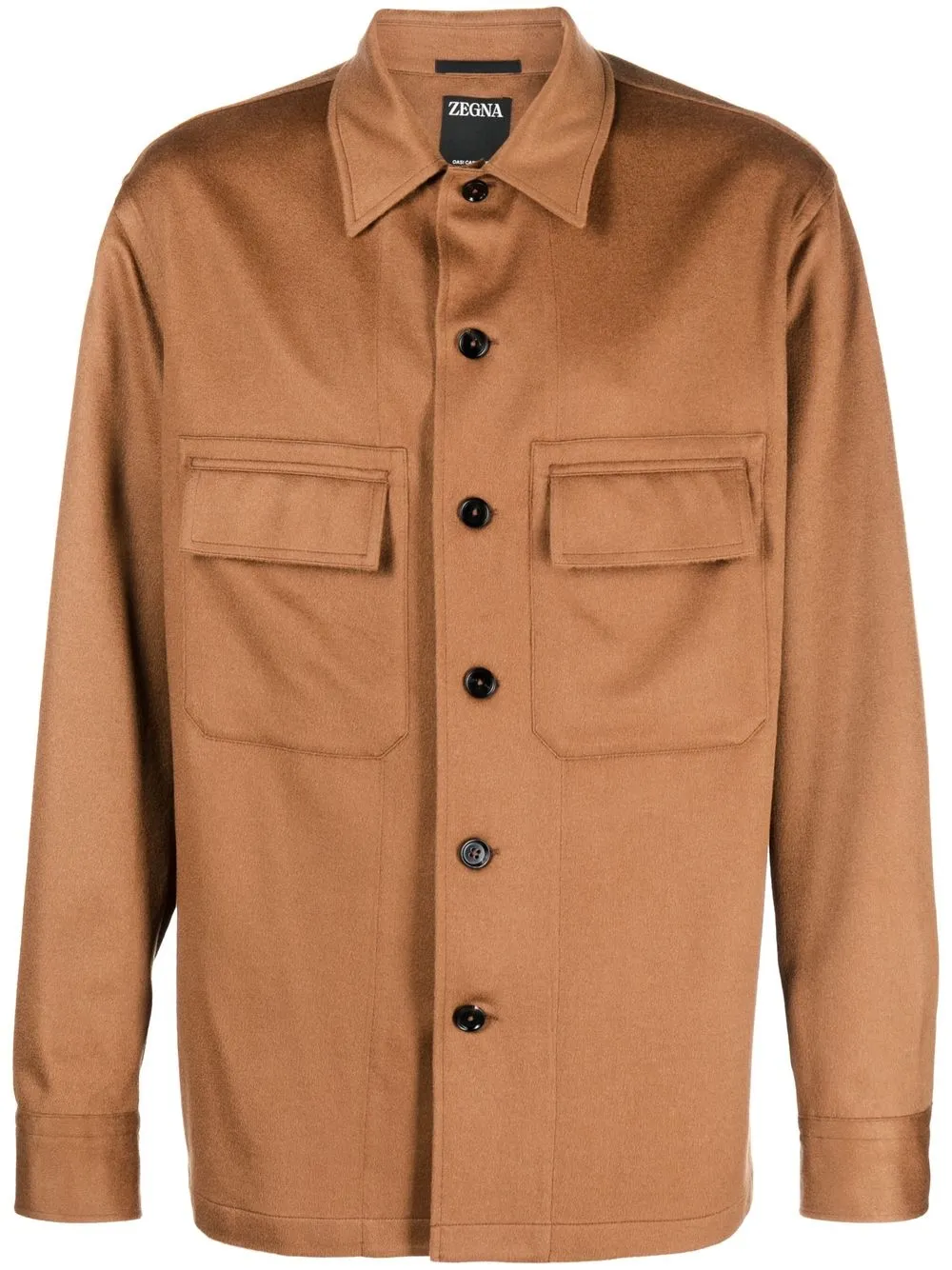 

Zegna Oasi spread collar overshirt - Brown