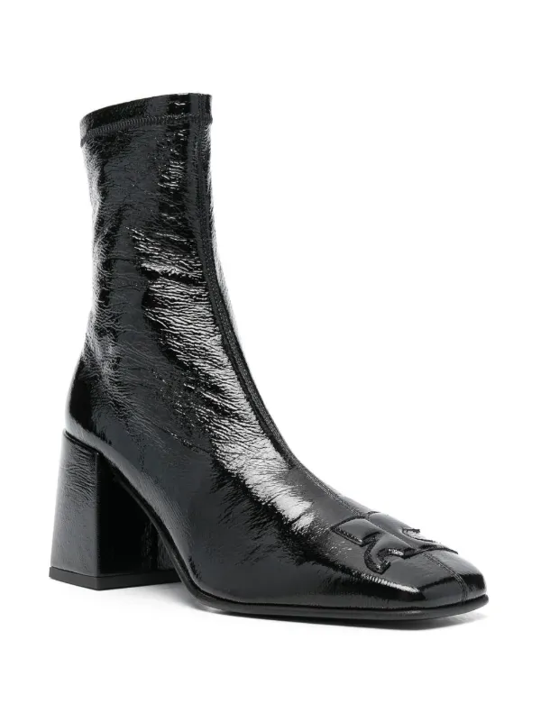 patent leather sock boots