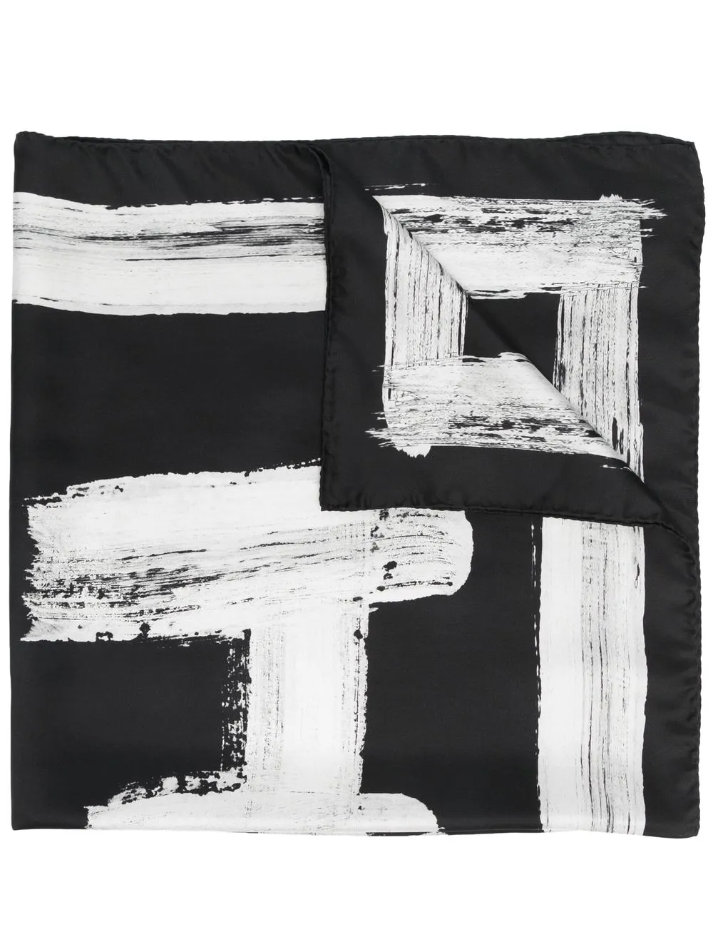 

Emporio Armani logo-print silk scarf - Black