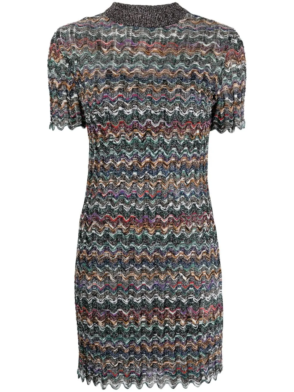 

Missoni vestido corto de manga corta - Negro