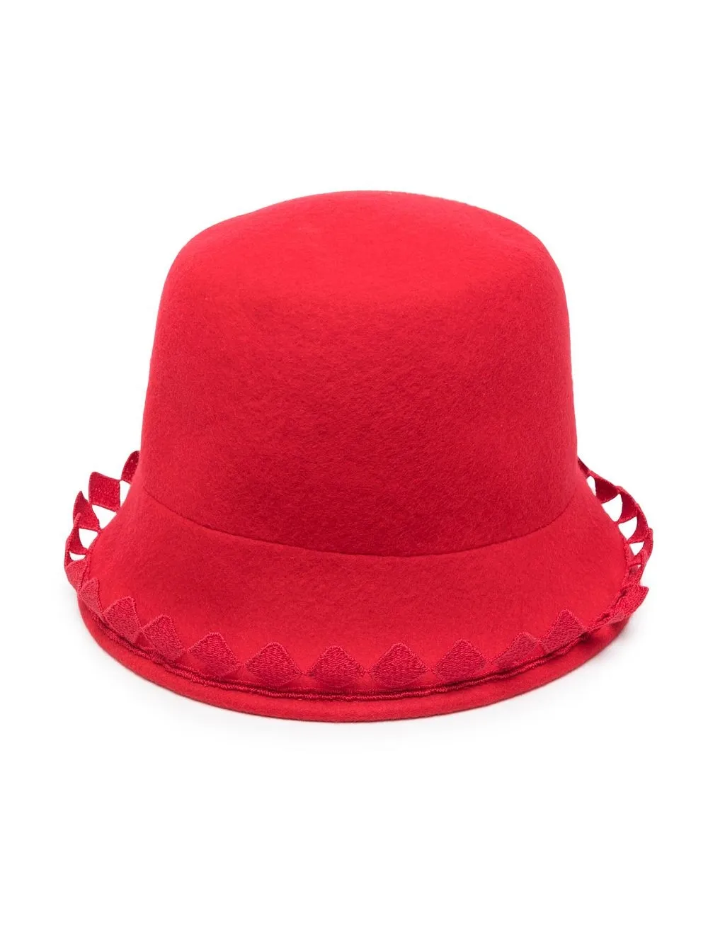 

Mi Mi Sol geometric-trim wool bowler hat - Red