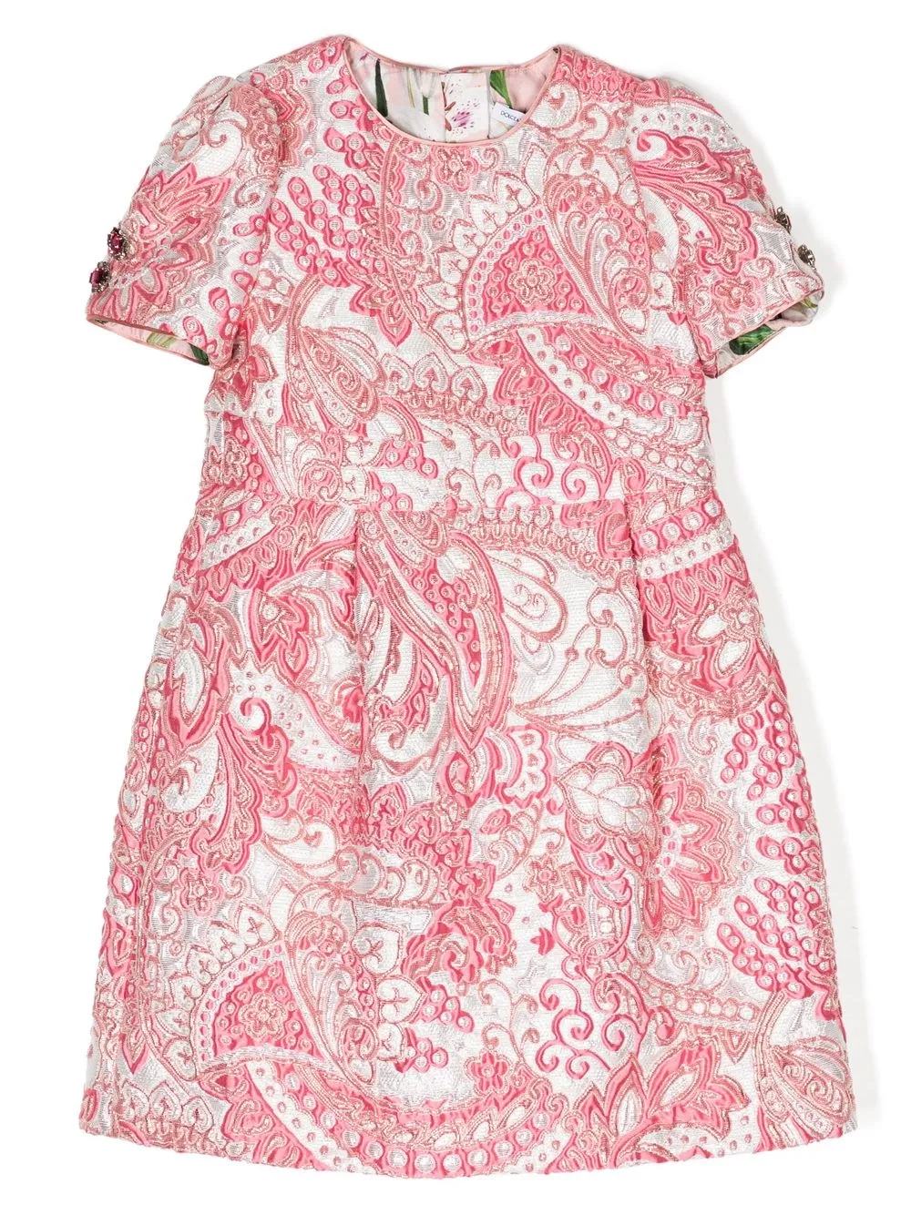 

Dolce & Gabbana Kids paisley-print short-sleeved dress - Rosado