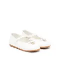 Dolce & Gabbana Kids bow-detail leather ballerinas - White