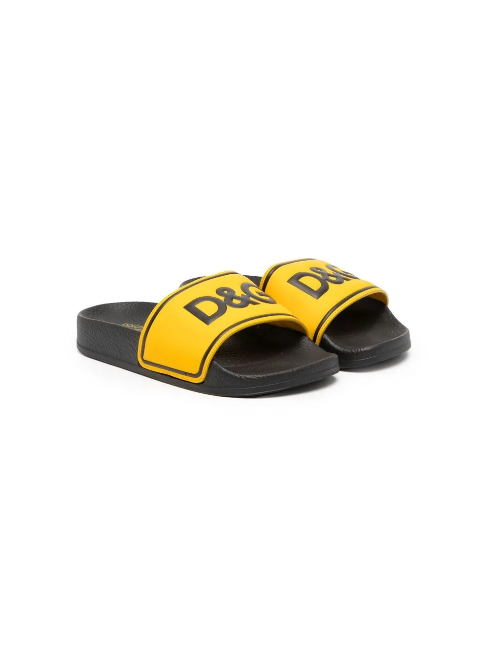 

Dolce & Gabbana Kids JNR BEACH SLIDE BLK YELLOW - Negro