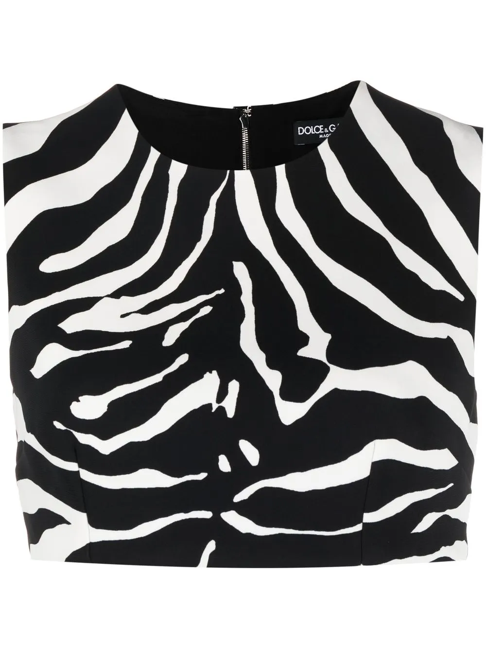 

Dolce & Gabbana zebra-print sleeveless cropped top - Black