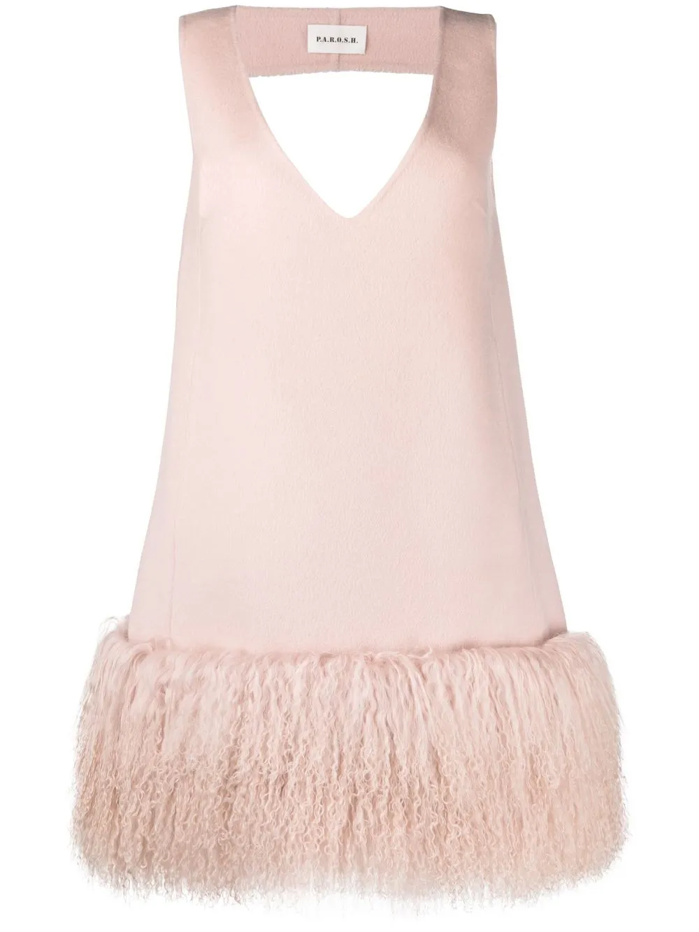 

P.A.R.O.S.H. shearling-hem dress - Pink