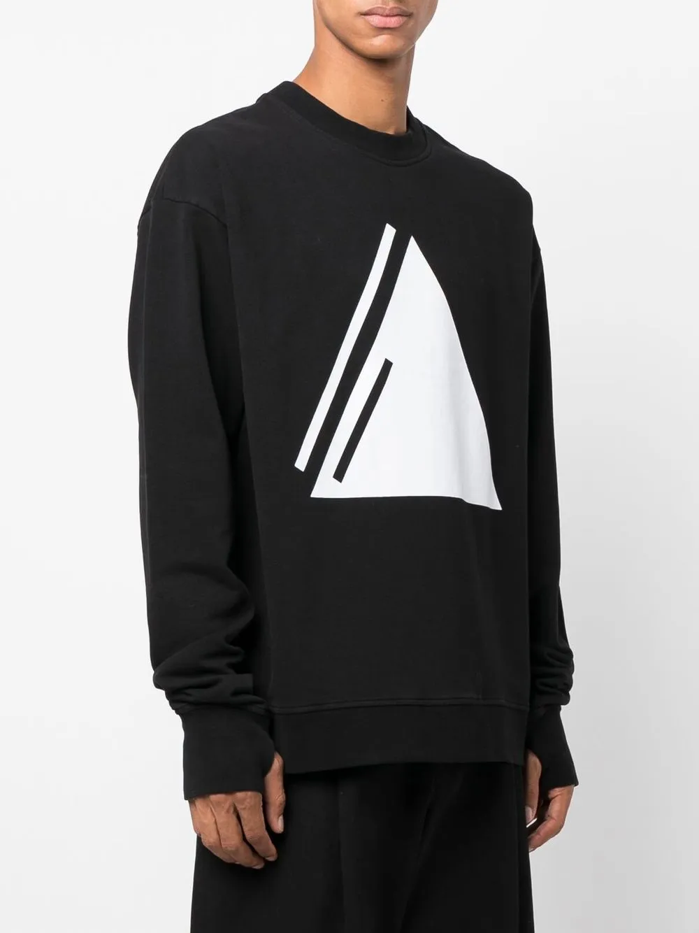  Thom Krom Sweatshirt Mit Grafischem Print   Schwarz 