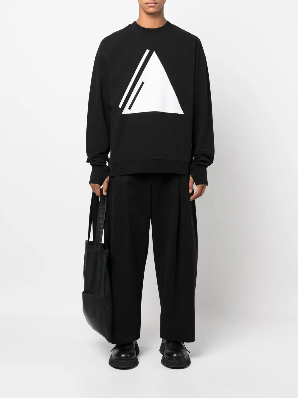  Thom Krom Sweatshirt Mit Grafischem Print   Schwarz 