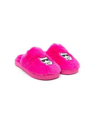 Pink store k slippers