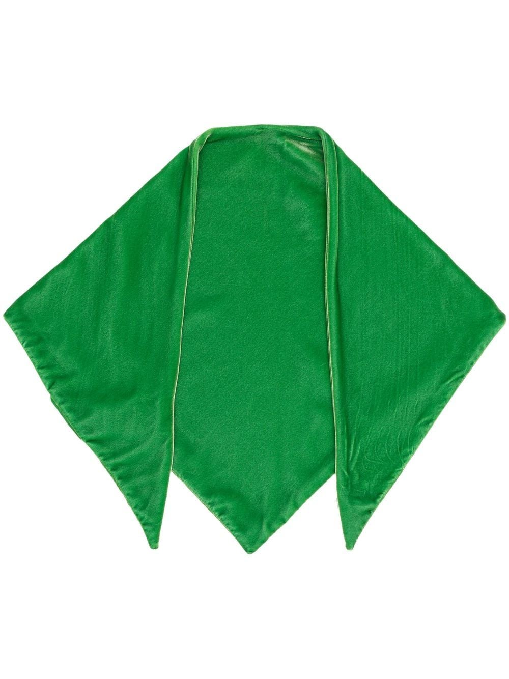 Shop Emporio Armani Velvet Handkerchief Scarf In Green