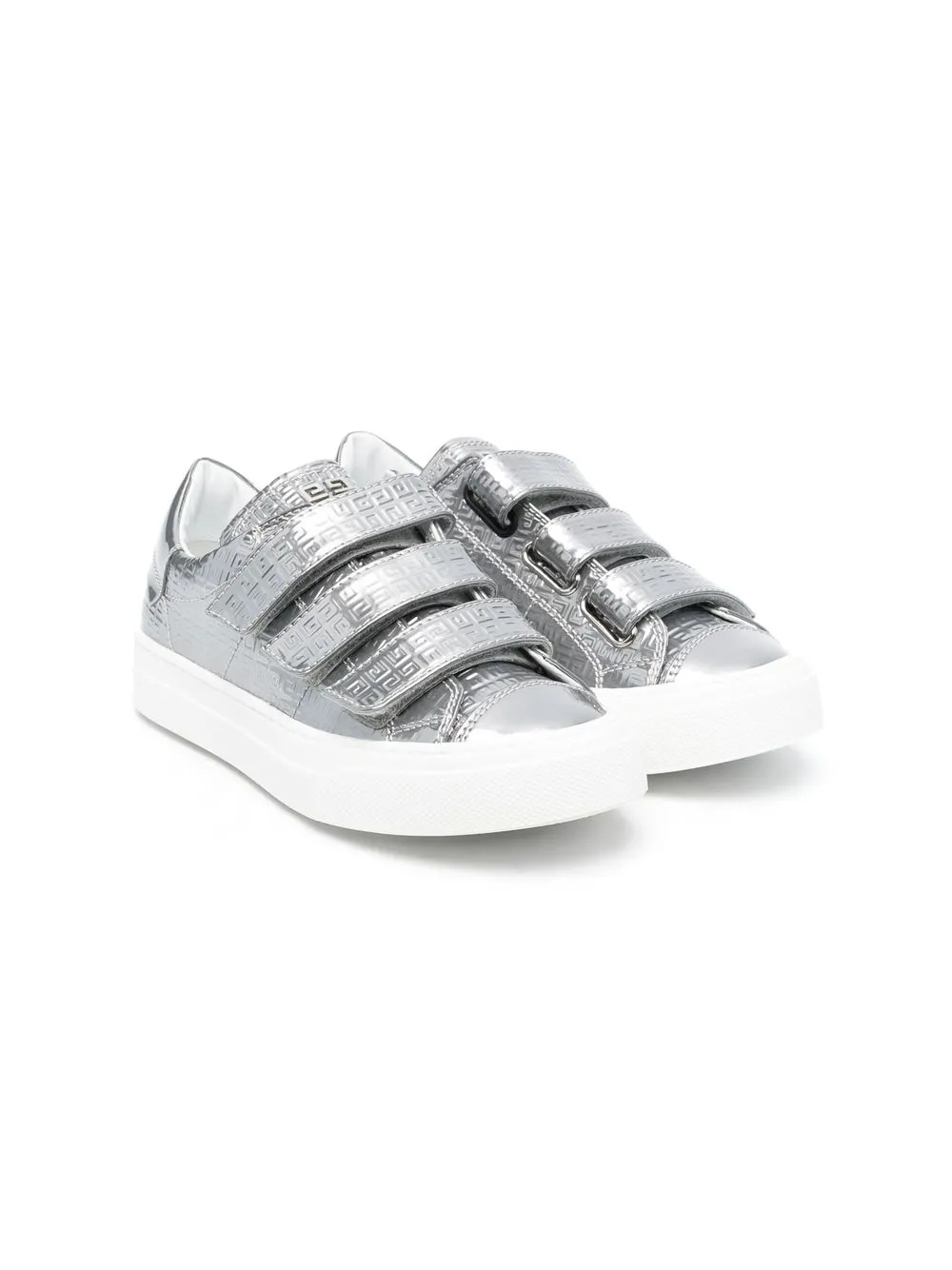 

Givenchy Kids sandalias con logo en relieve - Plateado