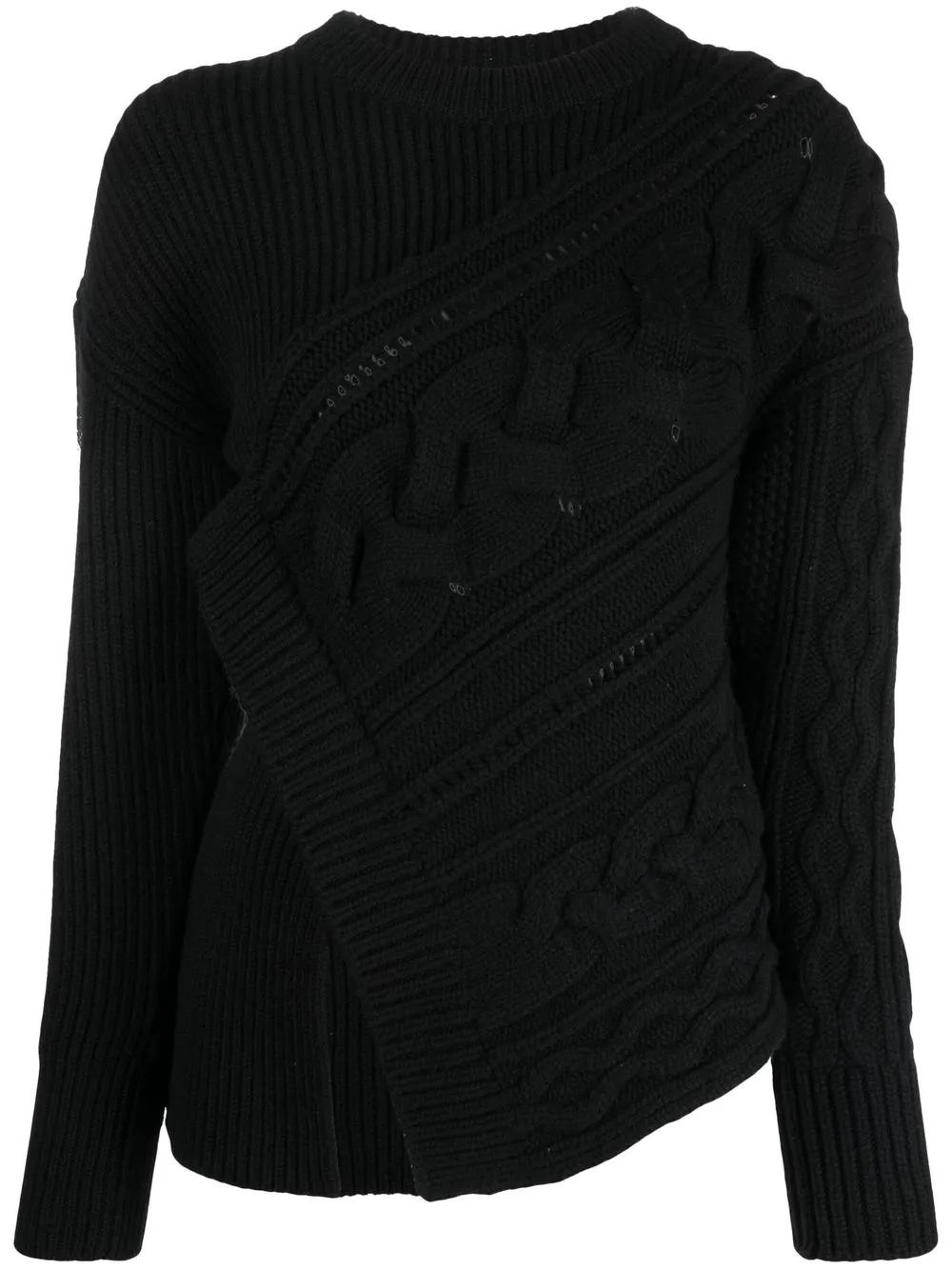 asymmetric knitted wool jumper