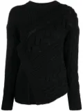 Alexander McQueen asymmetric knitted wool jumper - Black