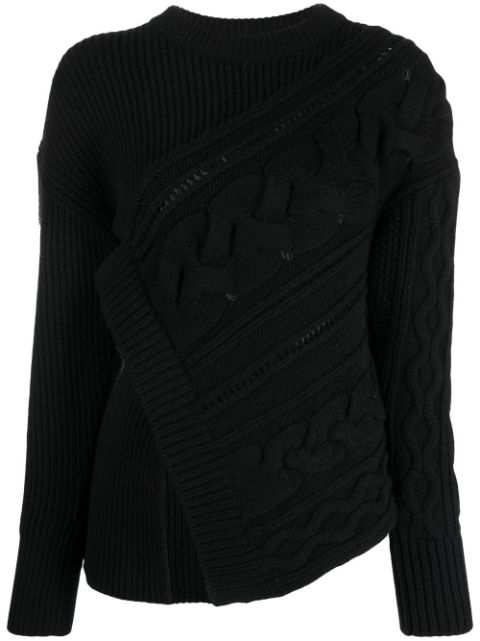 Alexander McQueen asymmetric knitted wool jumper Women