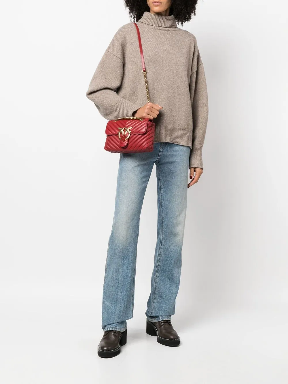 PINKO Classic Love schoudertas - Rood