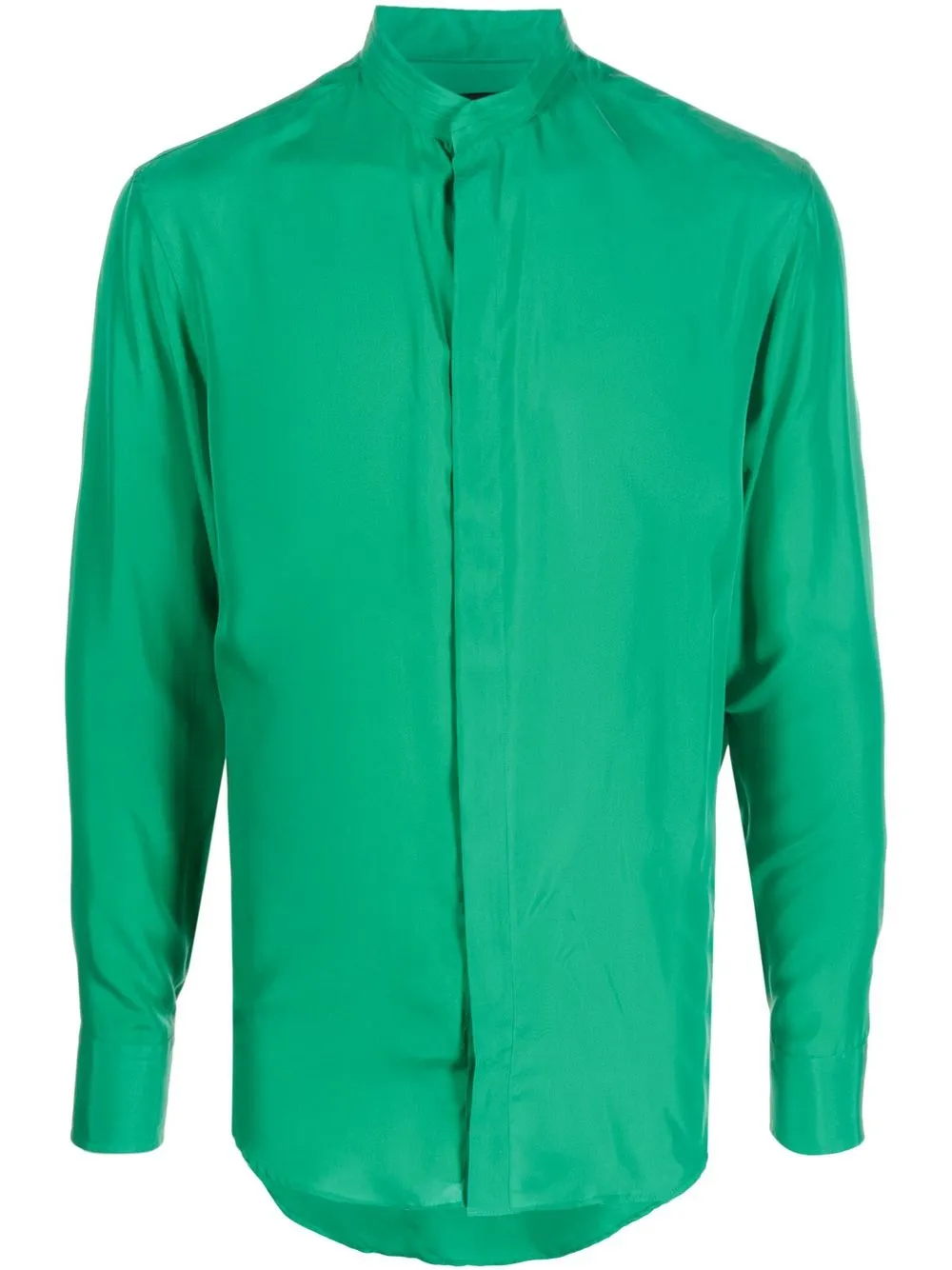 

Emporio Armani camisa de seda manga larga - Verde