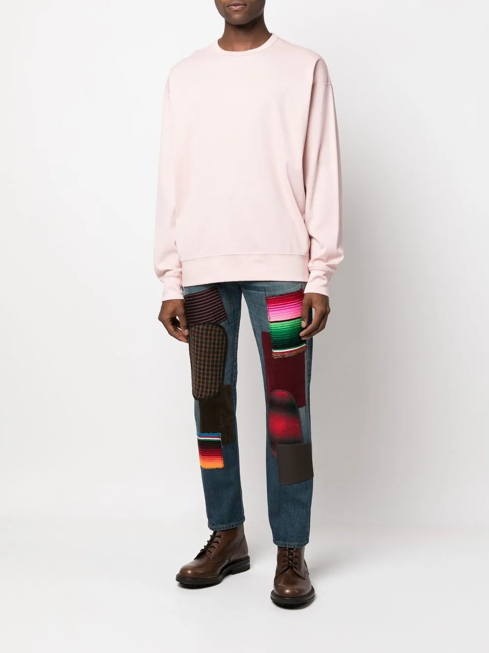Junya Watanabe MAN Jeans met patchwork - Blauw