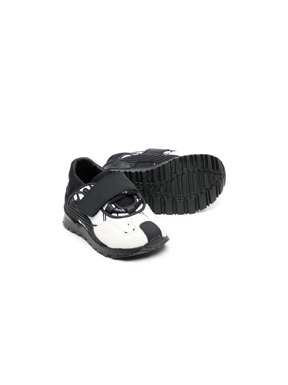 Dolce & Gabbana Kids Sneakers met klittenband - Zwart