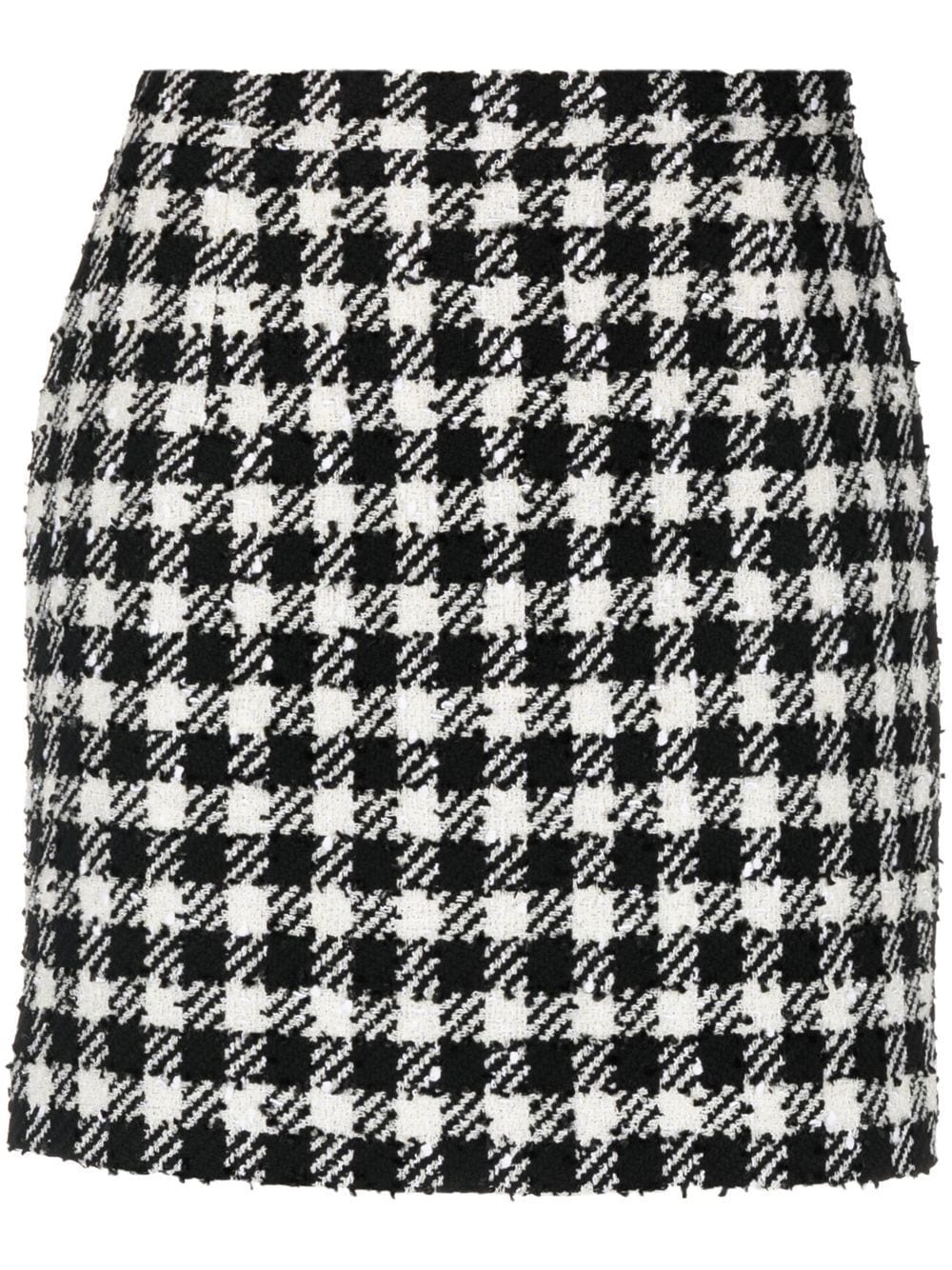 herringbone-pattern print mini skirt