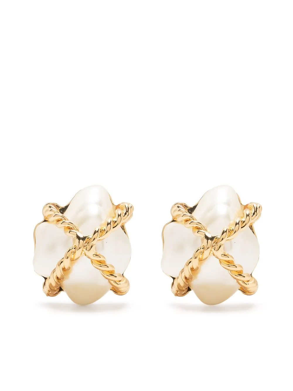 

Kenneth Jay Lane twist-detail pearl earrings - Gold