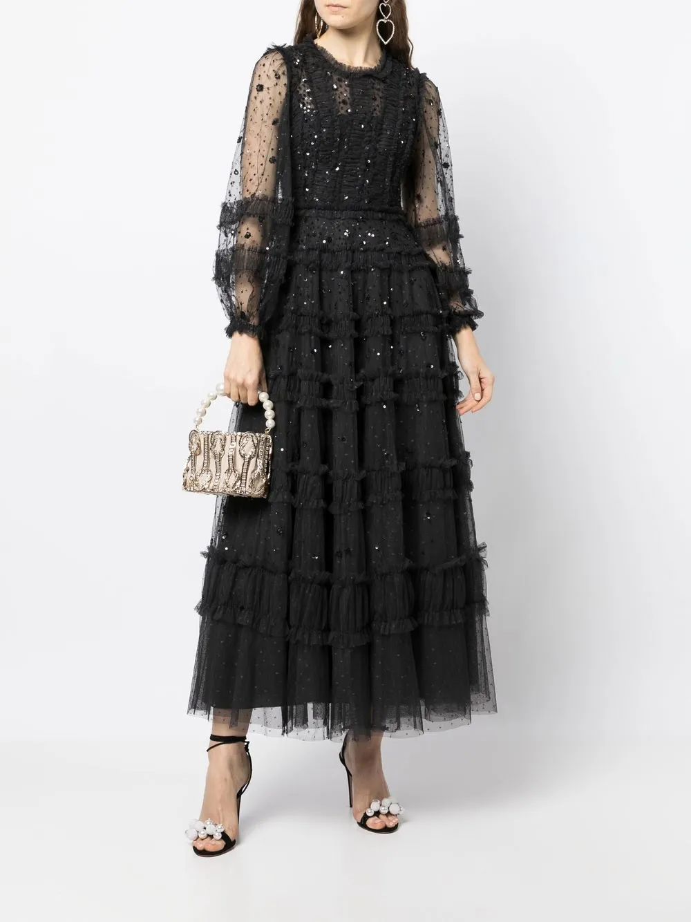 needle and thread sequin gown