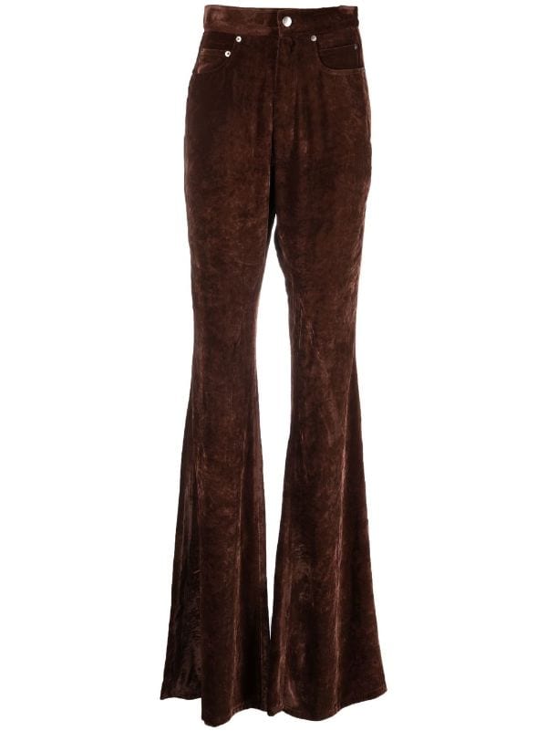 Ribbed Velour Pull On Wide Leg Pants