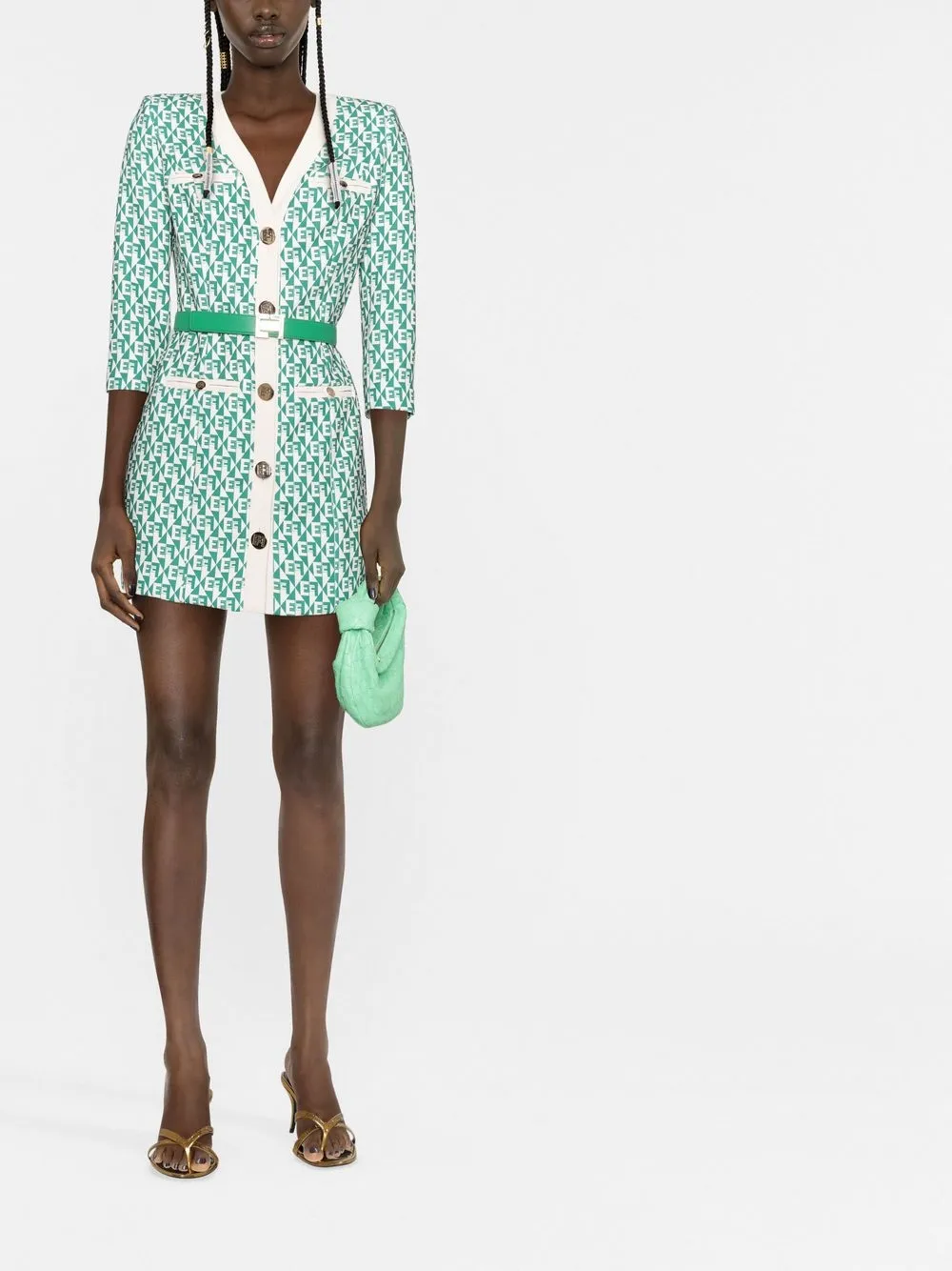 Elisabetta Franchi ロゴプリント ミニドレス - Farfetch