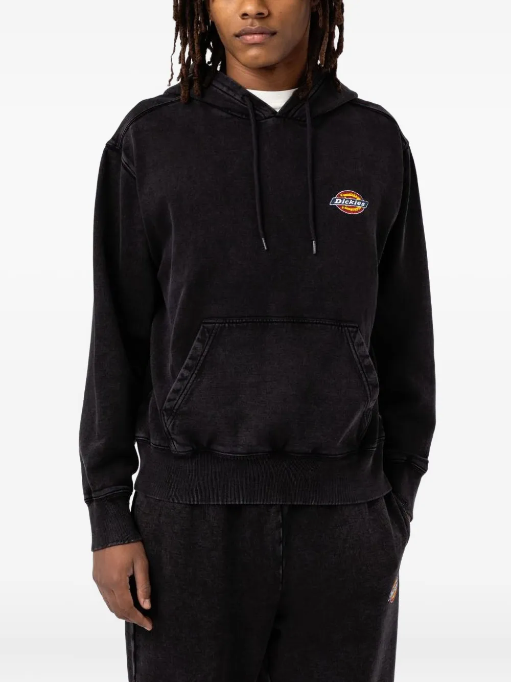 Dickies Construct Logo-patch Hoodie In Black