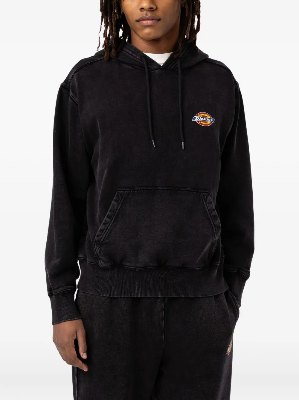 Dickies Construct Logo-patch Hoodie In Black