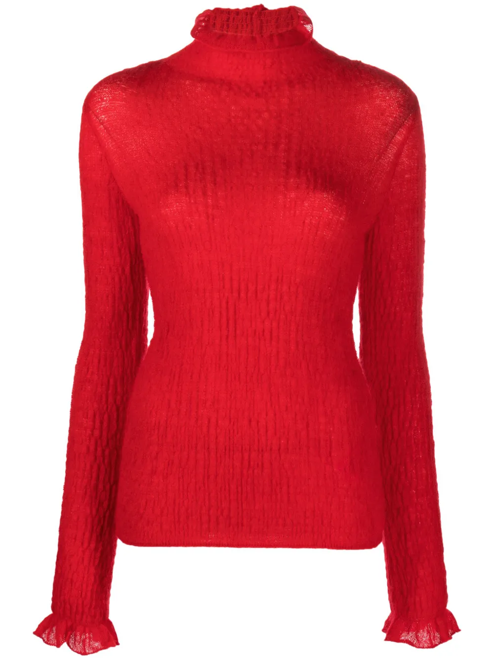 roll-neck rib-trimmed jumper 