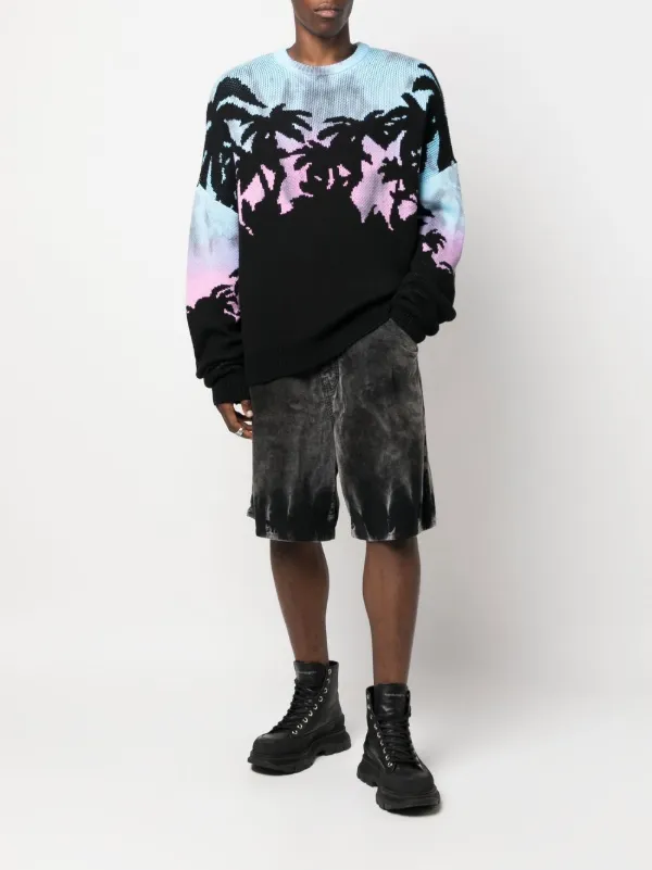 DSQUARED2 Tropical patterned-jacquard Jumper | Black | FARFETCH