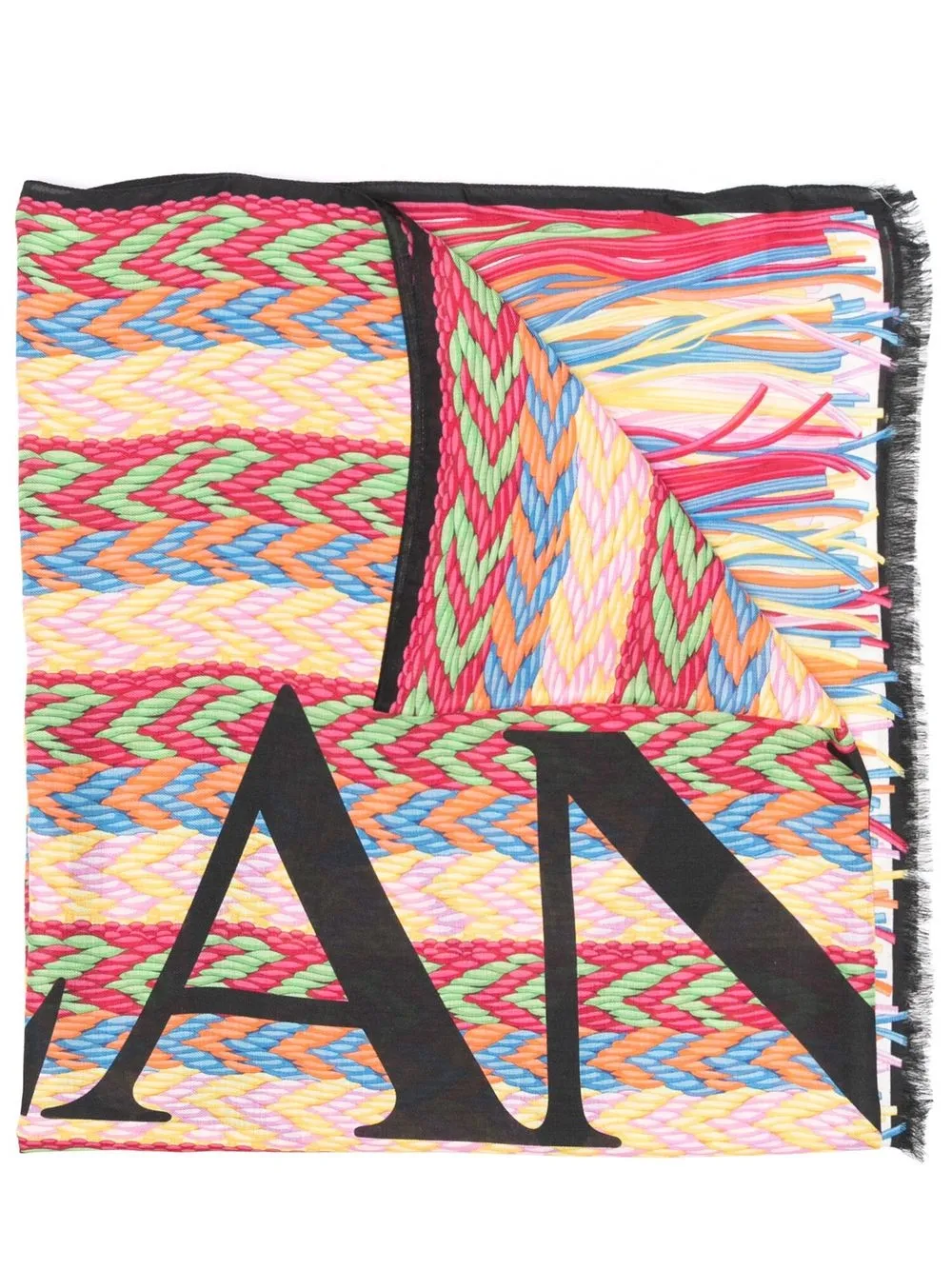 

Lanvin branded chevron scarf - Pink