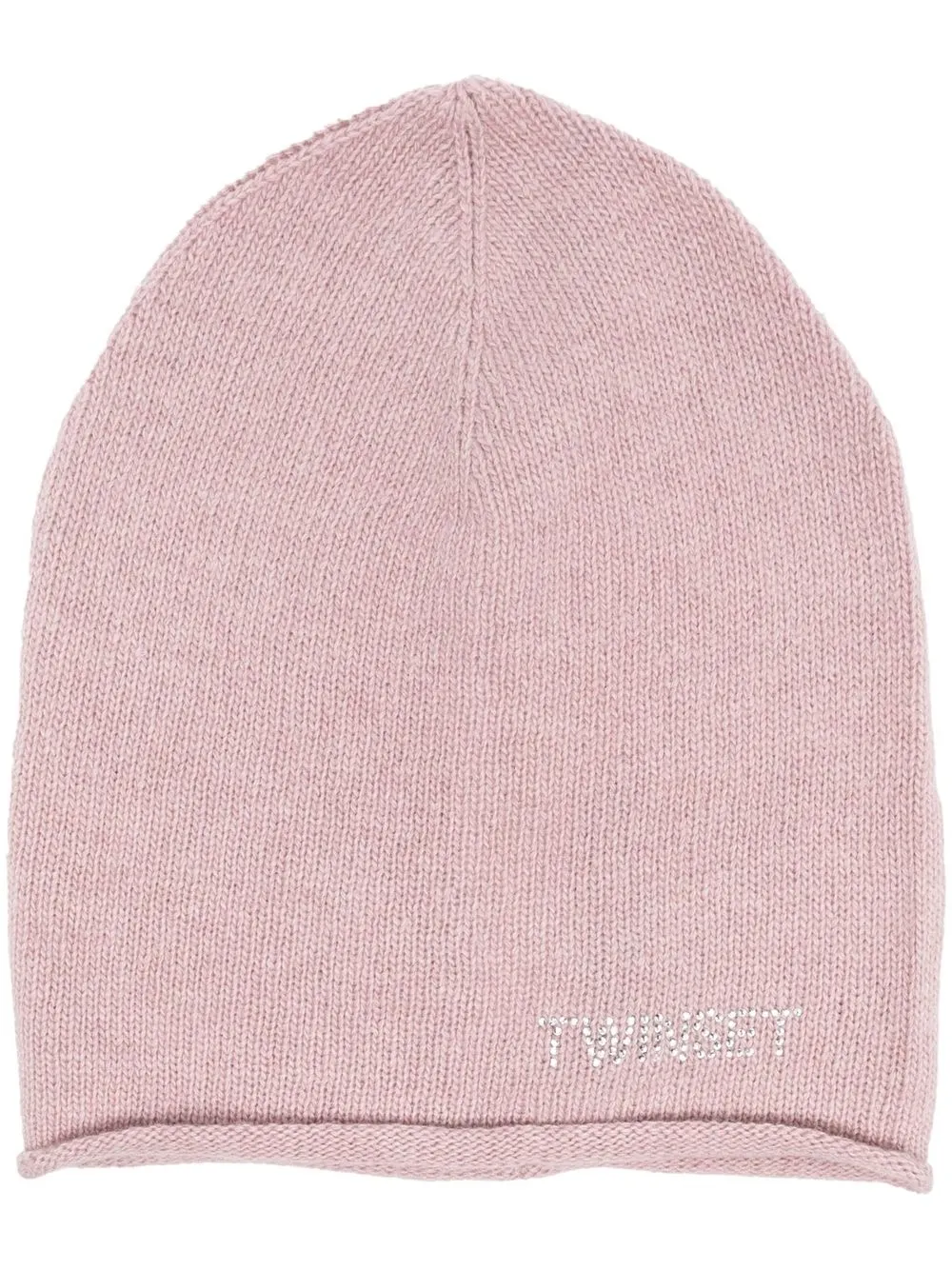 

TWINSET gorro de tejido fino con logo - Rosado